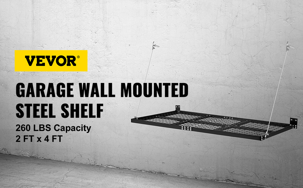 Vevor Garage Wall Shelf Garage Shelving Wall Mounted 2 X 4 Ft Steel