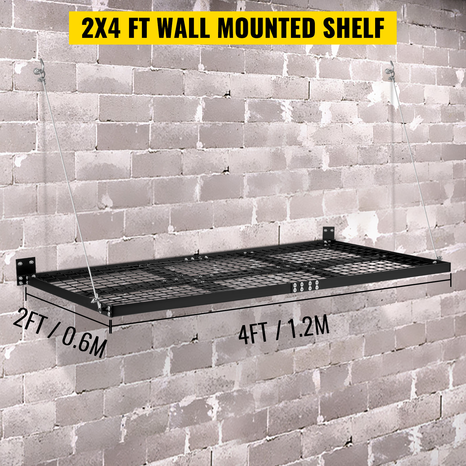 Vevor Garage Wall Shelf Garage Shelving Wall Mounted 2 X 4 Ft Steel