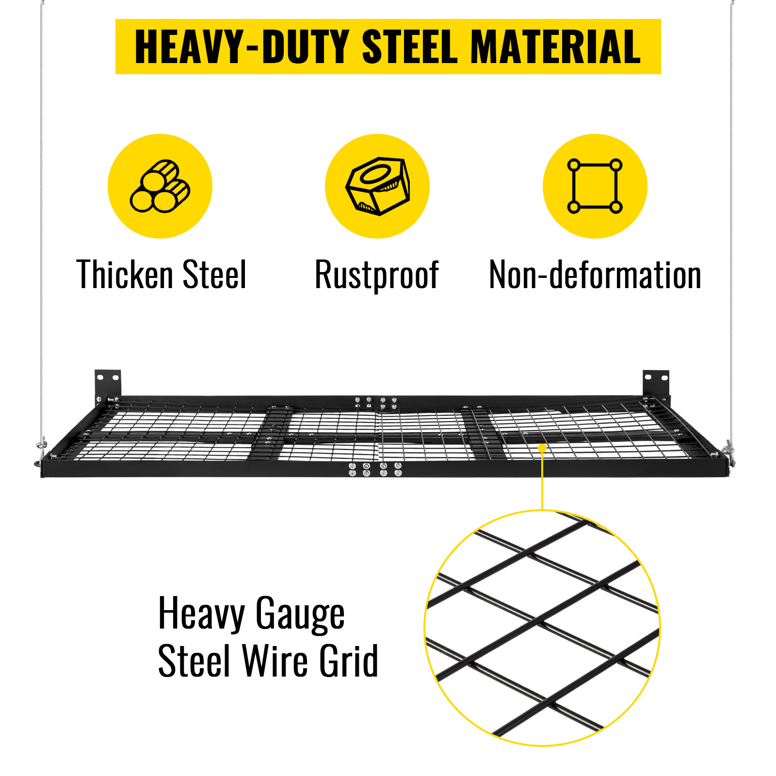 Vevor Garage Wall Shelf Garage Shelving Wall Mounted 2 X 4 Ft Steel