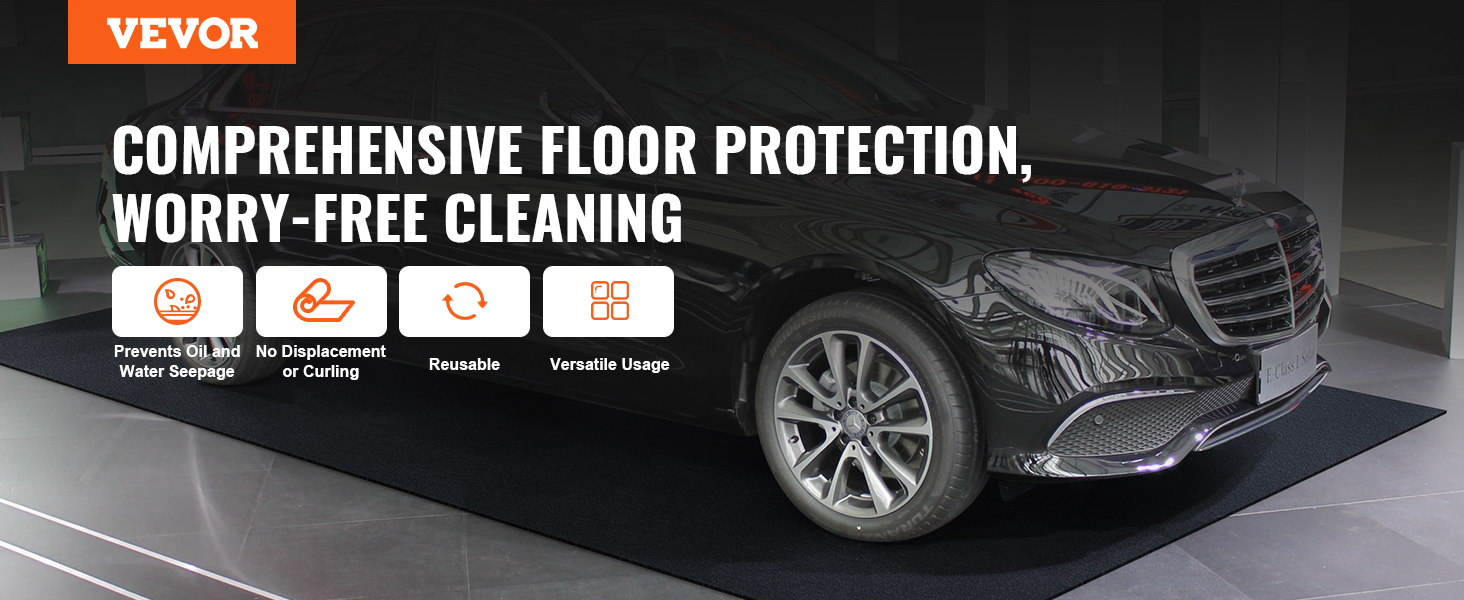 VEVOR Tapis de sol de garage imperméable pour sous la voiture, tapis de  confinement robuste de