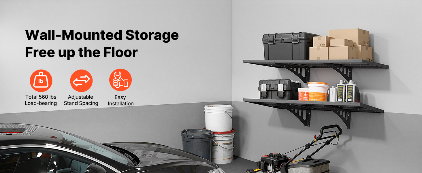heavy duty garage wall shelf
