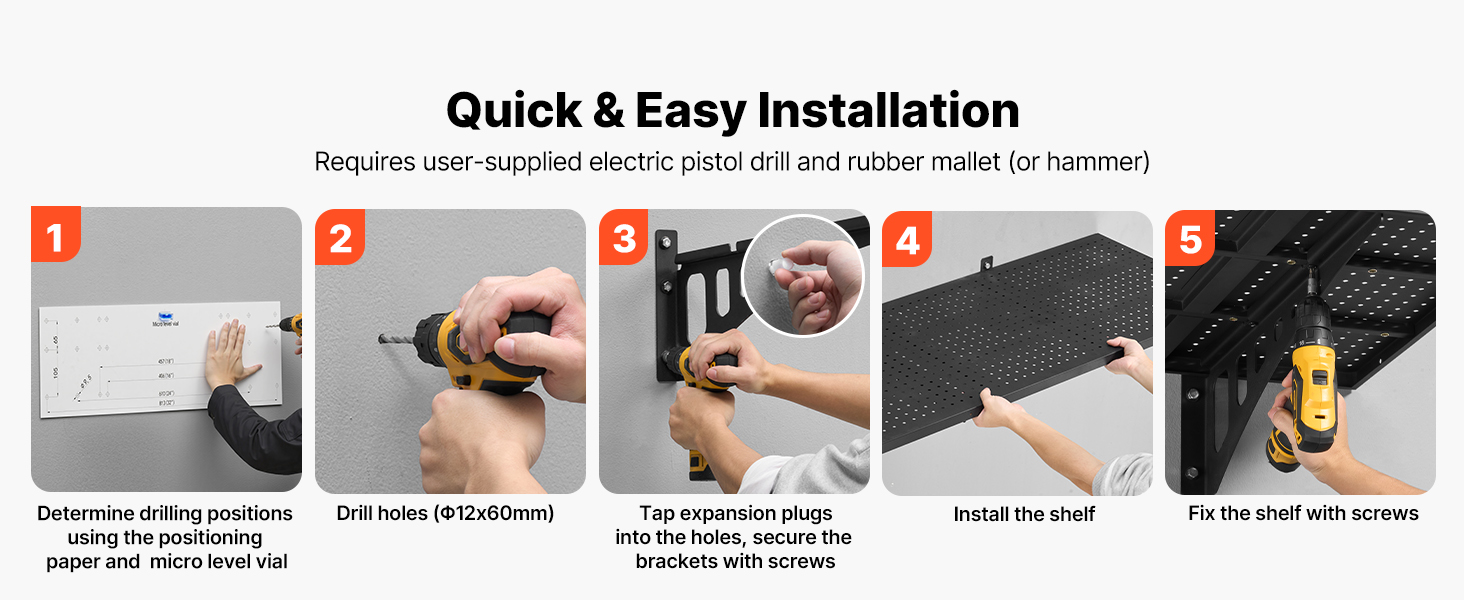 easy installation wall shelves