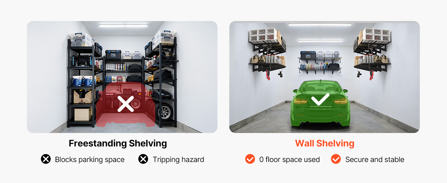 floating wall shelves garage