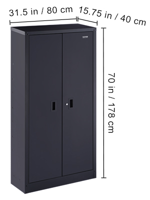 VEVOR Metal Storage Cabinet, 200 lbs Load Capacity per Shelf, 70'' Tall ...