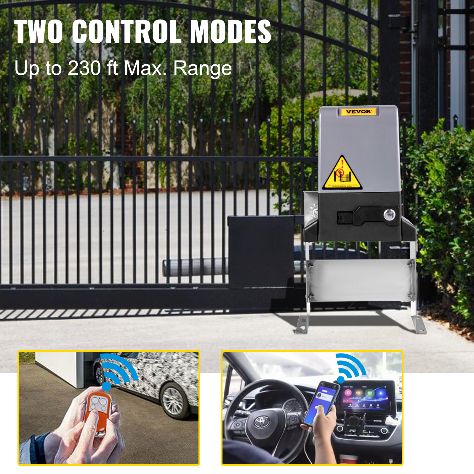 CO-Z Abridor automático de puerta corredera con batería de respaldo, motor  de puerta deslizante de valla de entrada eléctrica, kit completo de sistema