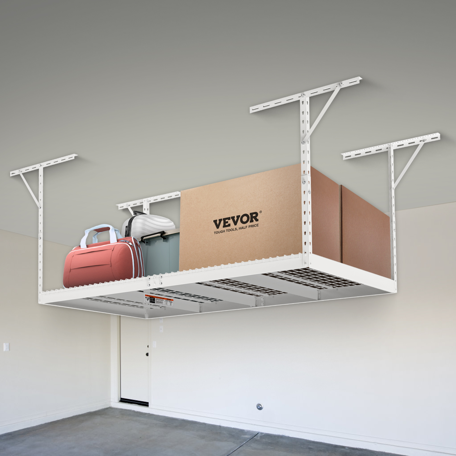 VEVOR Overhead Adjustable Heavy Duty Metal Garage Ceiling Storage Shelves New