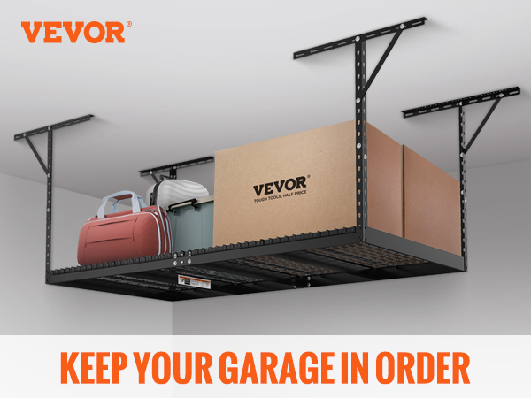 VEVOR Overhead Garage Storage Rack, 4x8 Garage Ceiling Storage