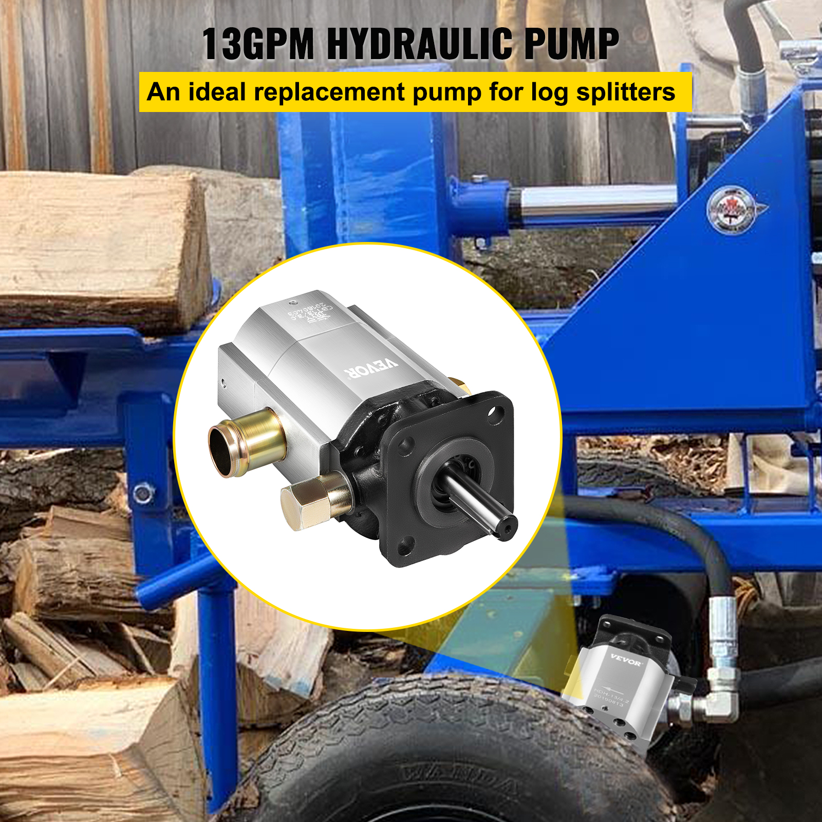 Hydraulic Pump for Log Splitters 13 GPM 2 Stage 3000 PSI Hyd Log
