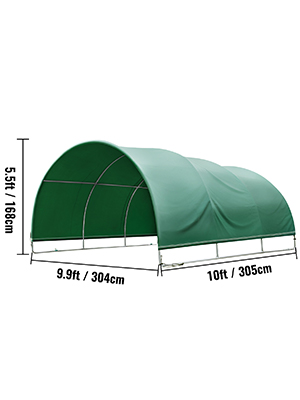 VEVOR Livestock Shelter, 9.9'x 10'x 5.5' Corral Shelter, Steel Metal Corral Panel Shelter, Waterproof Corral Panels for Horses and Other Livestock, Animal Shelter with PVC Cover and Galvanized Pipe