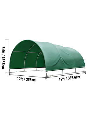 VEVOR Livestock Shelter, 12'x 12'x 5.9' Corral Shelter, Steel Metal Corral Panel Shelter, Waterproof Corral Panels for Horses and Other Livestock, Animal Shelter with PVC Cover and Galvanized Pipe 