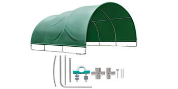 VEVOR Livestock Shelter, 12'x 12'x 5.9' Corral Shelter, Steel Metal Corral Panel Shelter, Waterproof Corral Panels for Horses and Other Livestock, Animal Shelter with PVC Cover and Galvanized Pipe 