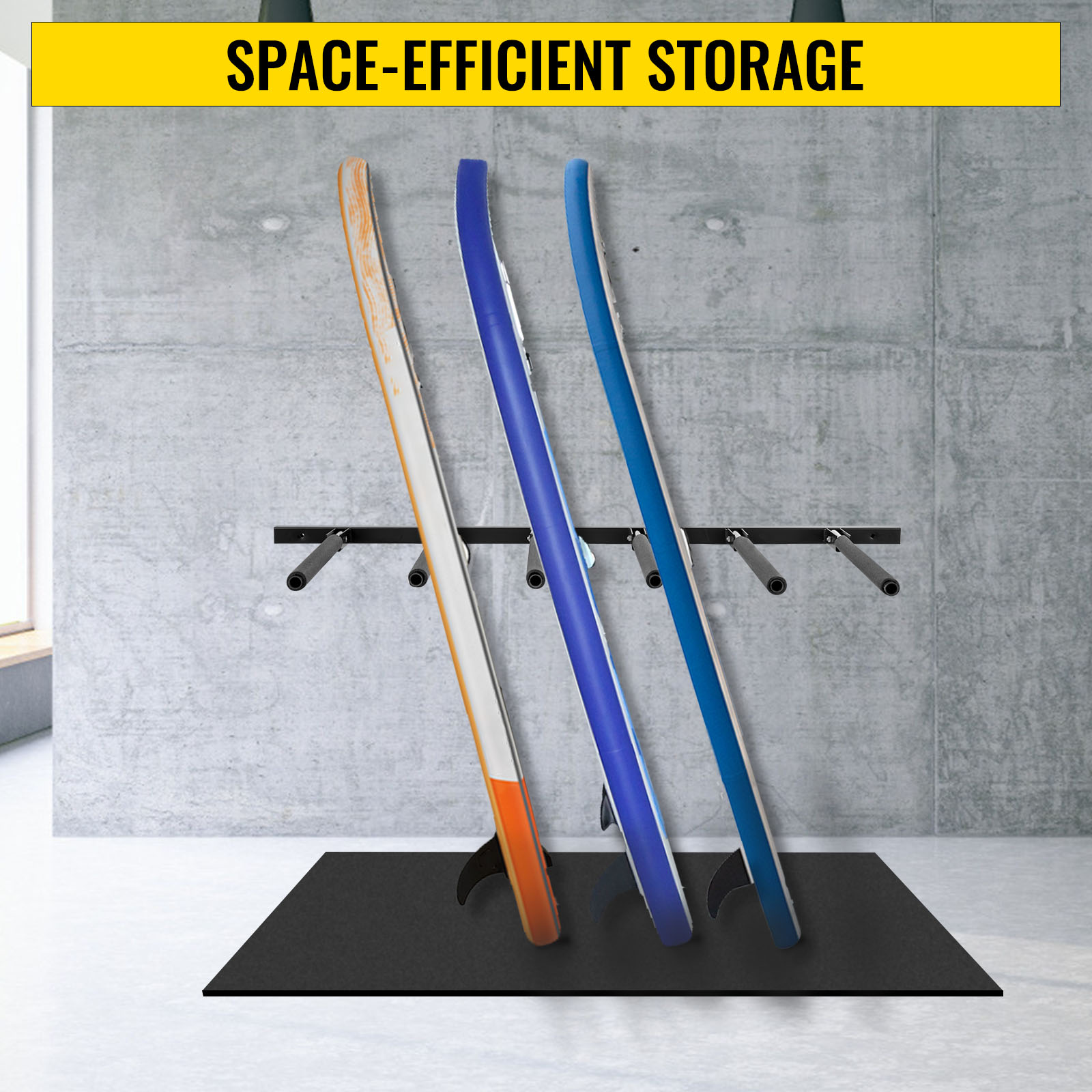 45 Paddle Board Storage 10 Protective Cases Paddle Board Wall Rack Surfboard Rack for Wall with Steel Structure VEVOR Vertical Surfboard Rack 6 Rods Paddle Board Storage Rack Sup Rack w/Mat 