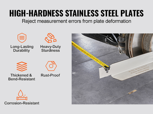 Wheel Alignment Kit 2-Pack Toe Alignment Tool Plates With Measuring Tape - Universal Vehicle Tire Alignment