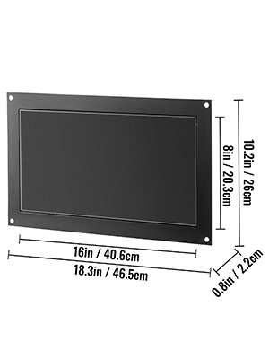 VEVOR Flood Vent, 8" Height x 16" Width Foundation Flood Vent, to Reduce Foundation Damage and Flood Risk, Black, Wall Mounted Flood Vent, for Crawl Spaces,Garages & Full Height Enclosures