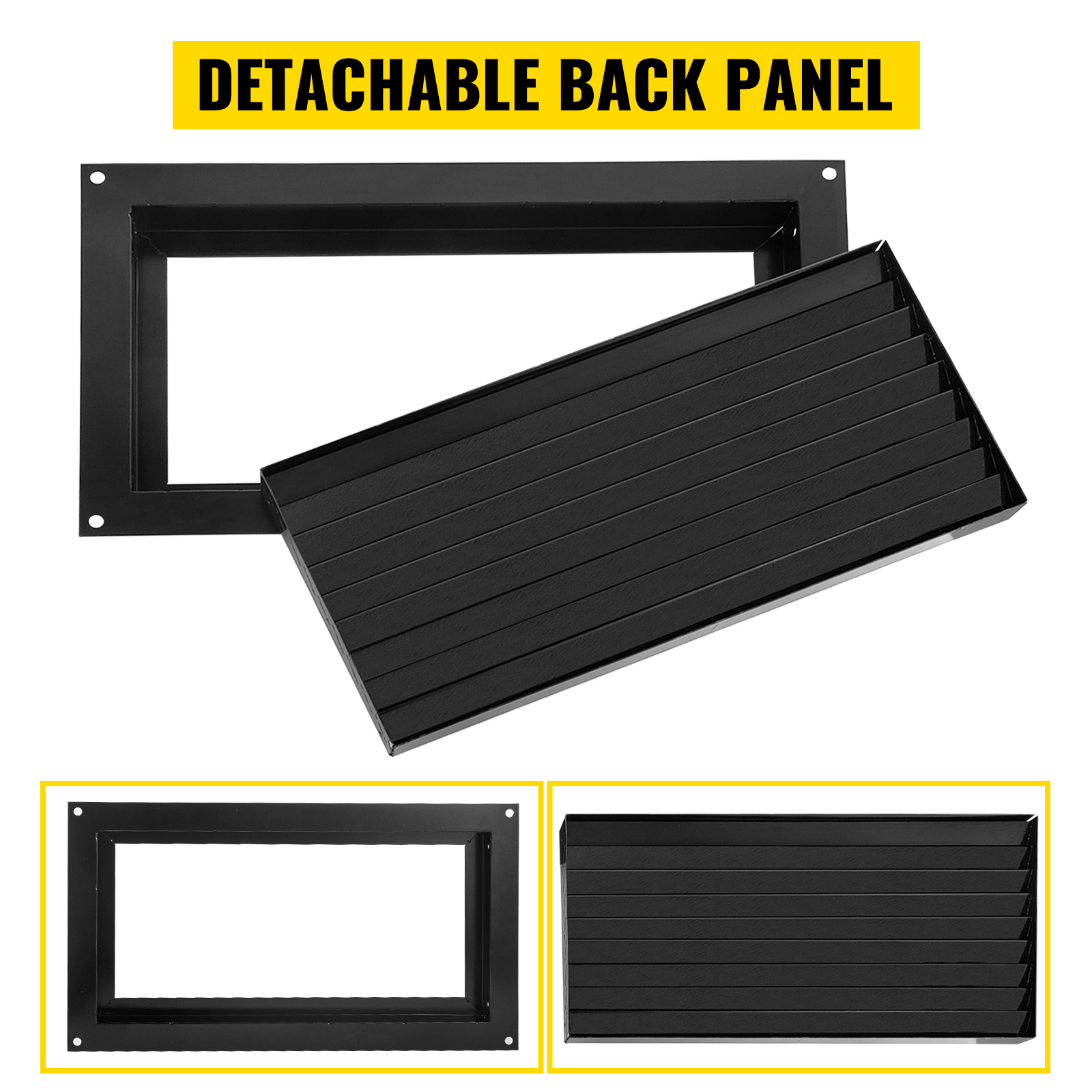 VEVOR Flood Vent, 8" Height x 16" Width Foundation Flood Vent, to Reduce Foundation Damage and Flood Risk, Black, Wall Mounted Flood Vent, for Crawl Spaces,Garages & Full Height Enclosures