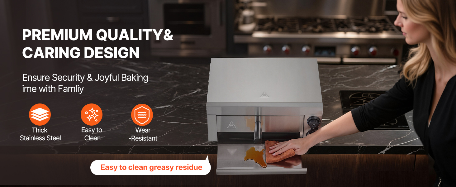 Profi Gastro Pizzaofen 305 mm Edelstahl Elektrisch Timer + Thermo-Control Electric Pizza Oven A100 2.3w