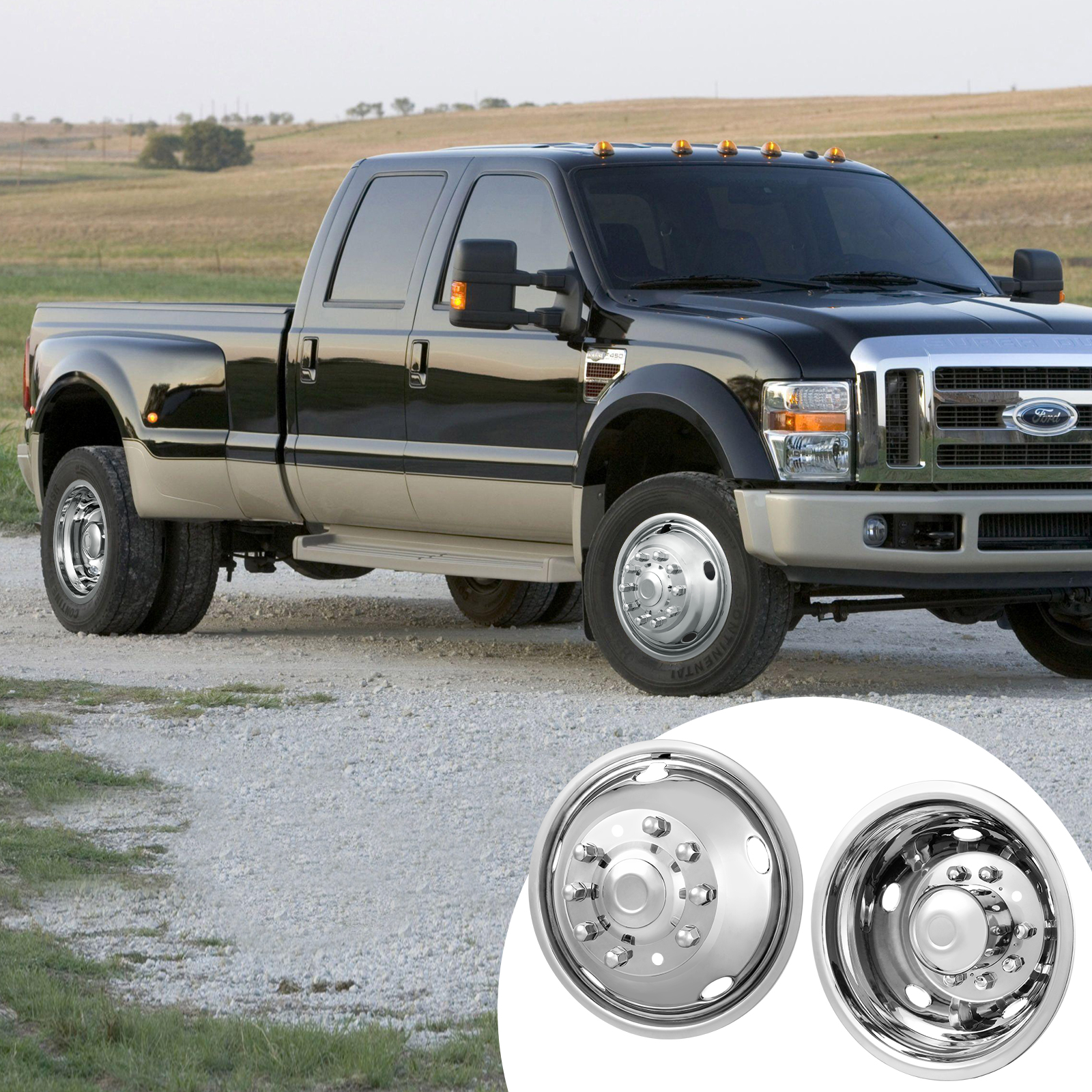 19.5/16" Wheel Simulators Cover Stainless Steel Ford F450/F550/F350 4 pc - Picture 20 of 36