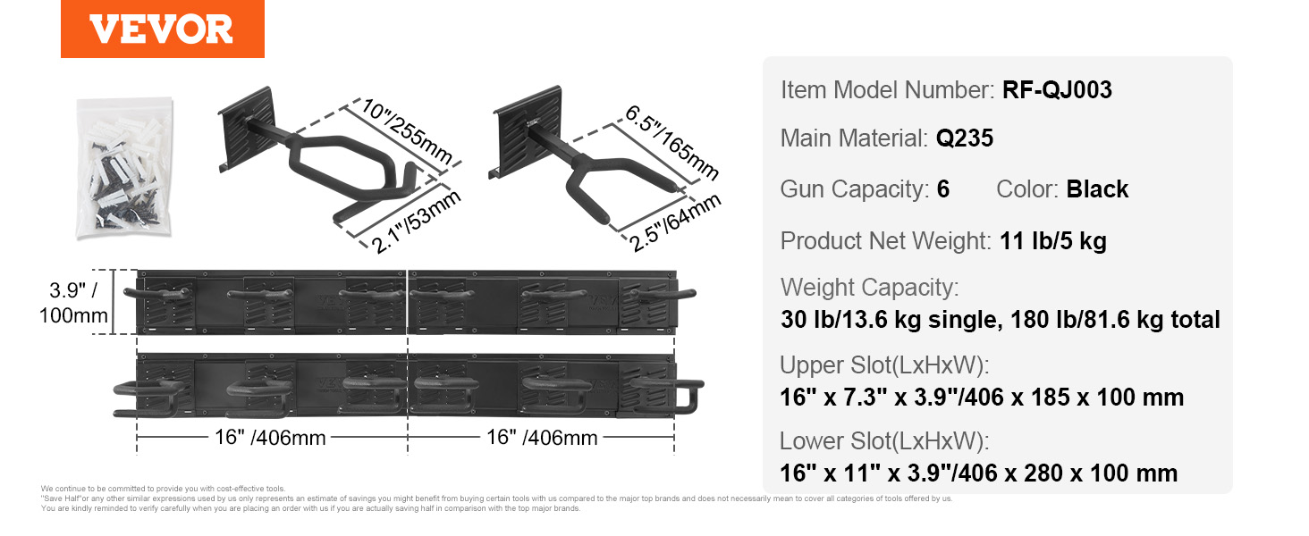 VEVOE Gun Rack Wall Mount, Horizontal Gun Rack and Shotgun Hooks, Single Gun  Storage Display Rack For Wall, Gun Holder with Soft Padding holds Rifles,  Shotguns up to 50 lbs