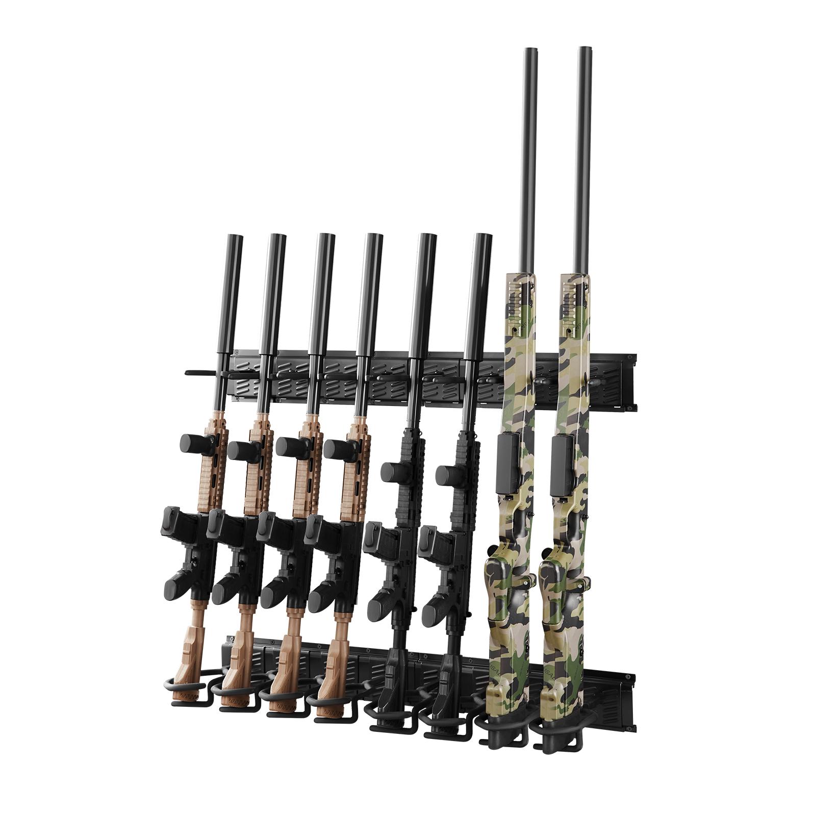 Uimoso Gun Rack Wall/Floor Mount for 2-9 Rifles, Tactical Storage Solution