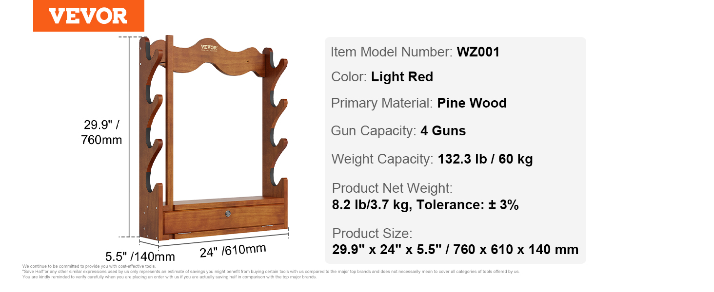 gun rack, 4-Slot, wood