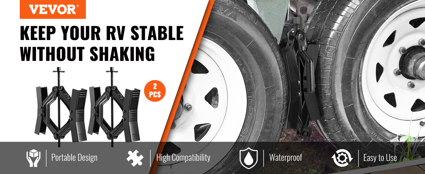VEVOR Camper Wheel Chock Stabilizer, Heavy Duty H-shaped RV Tire