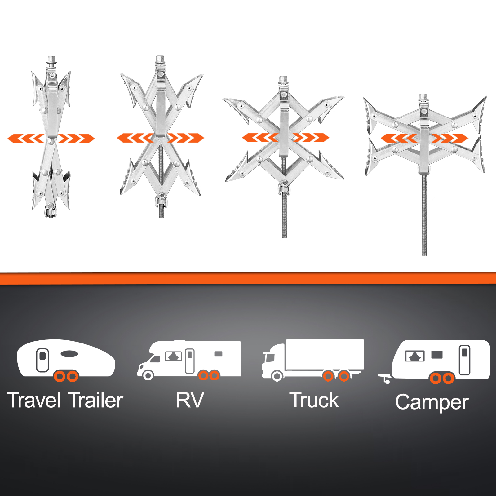 VEVOR Camper Wheel Chock Stabilizer, Xshaped RV Stabilizer Wheel Chock, Fit for 1.5" to 10
