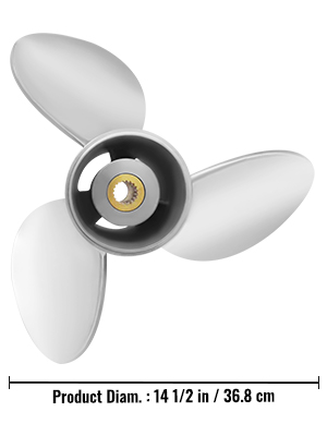 VEVOR Outboard Propeller 4-Blade Boat Propeller 14-1/2 in. x 17 in