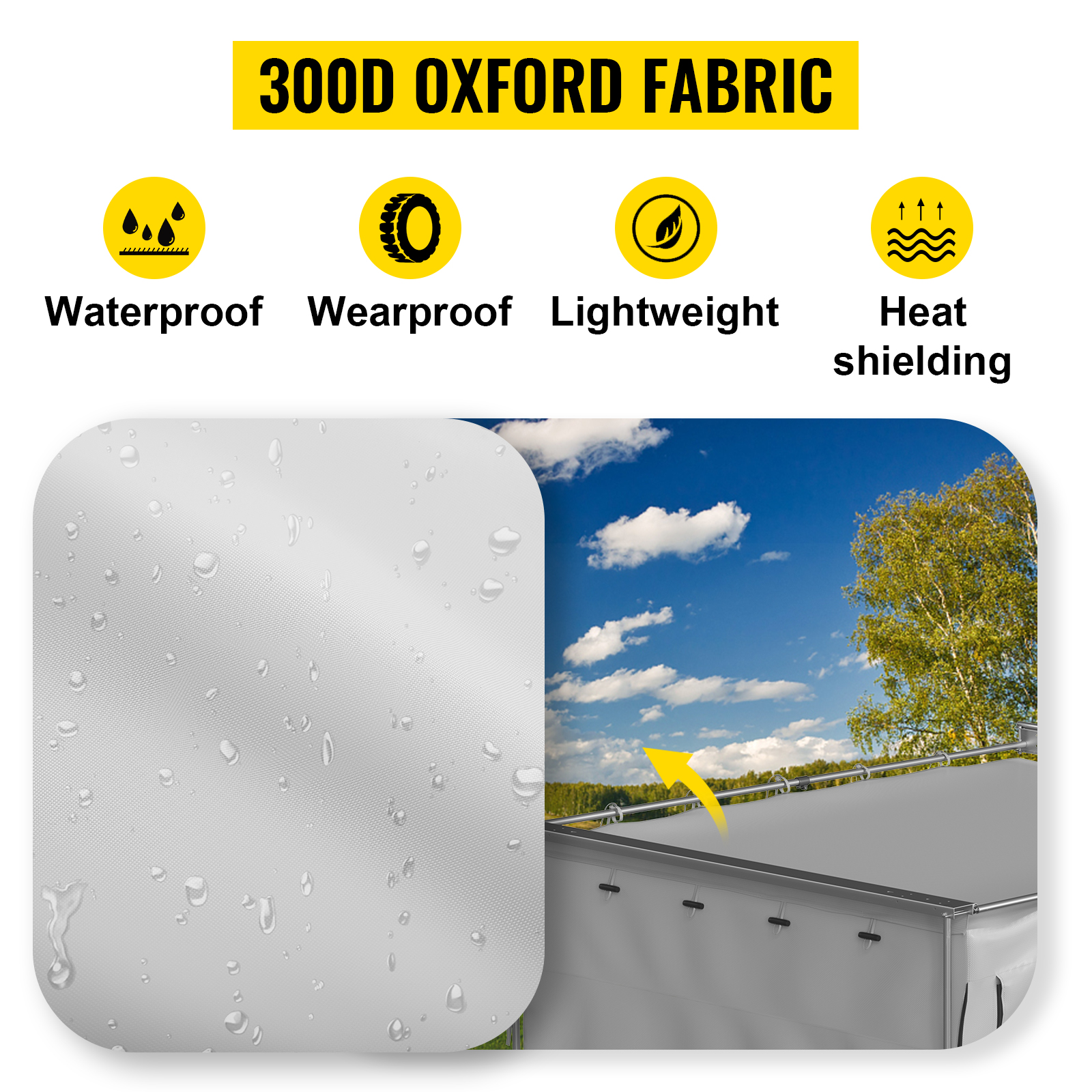 VEVOR Awning Room Accessory, Fit 6.5' x 8.2', 300D Oxford Shelter