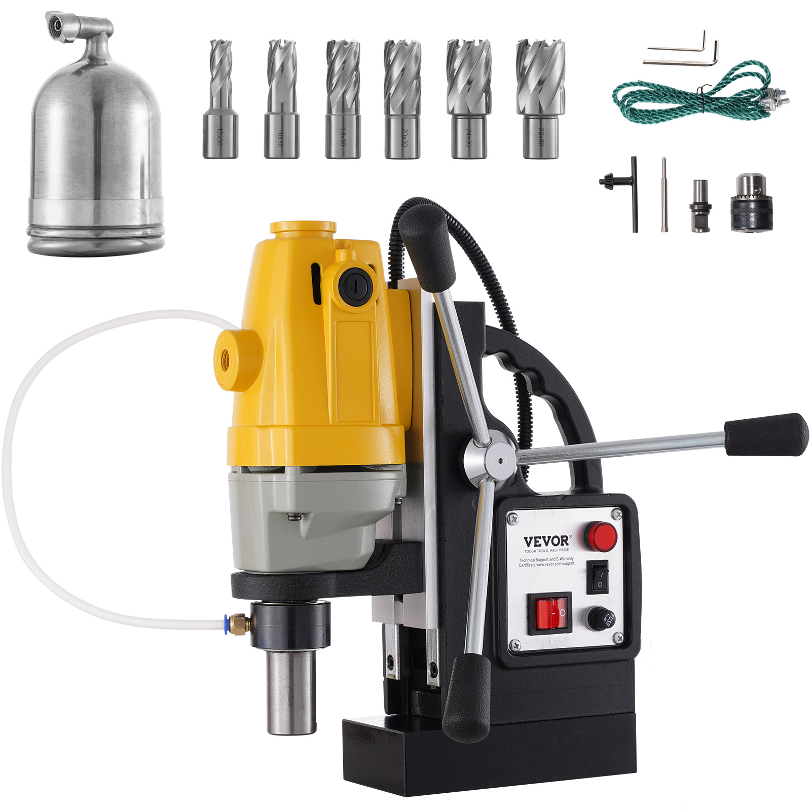 1100W Magnetic Drill Press 2700LBS Magnet Force w/6 pcs HSS Annular ...