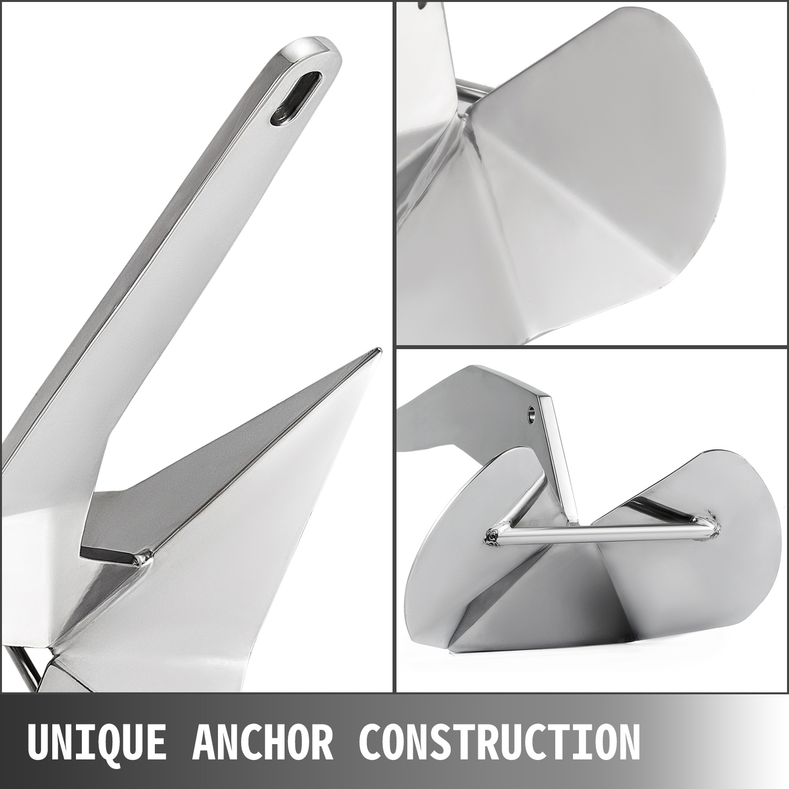 VEVOR Delta Style Boat Anchor Stainless Steel Boat Anchor 18 LB Delta Style for Boats from 25-40 FT