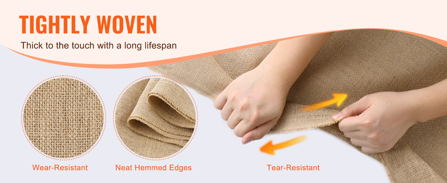 VEVOR Jute Stoff Sackleinen Dekostoff 1016mmx91,4m für