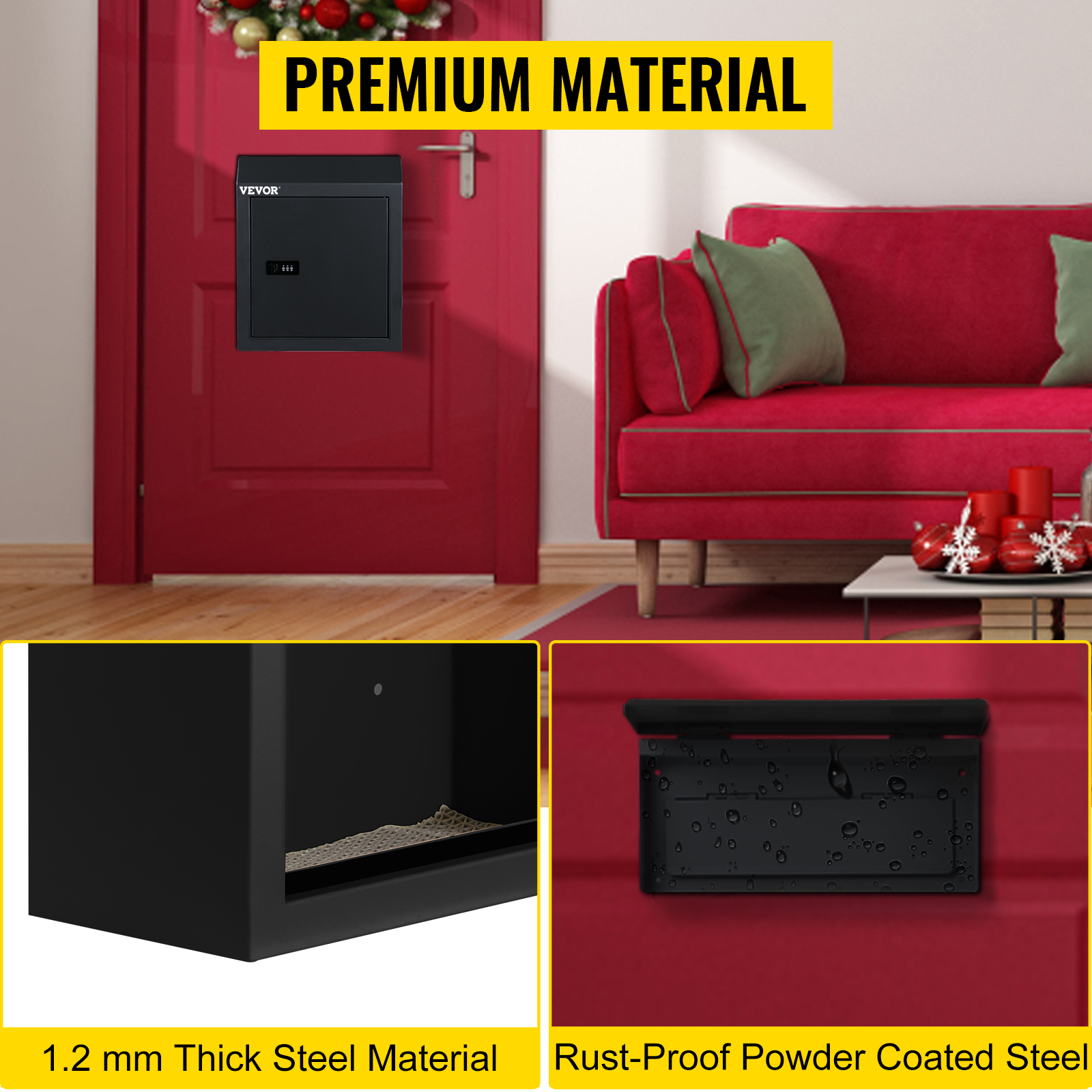 VEVOR ThroughTheDoor Locking Drop Box Door Drop Box 11.8''x4.3''x14.2