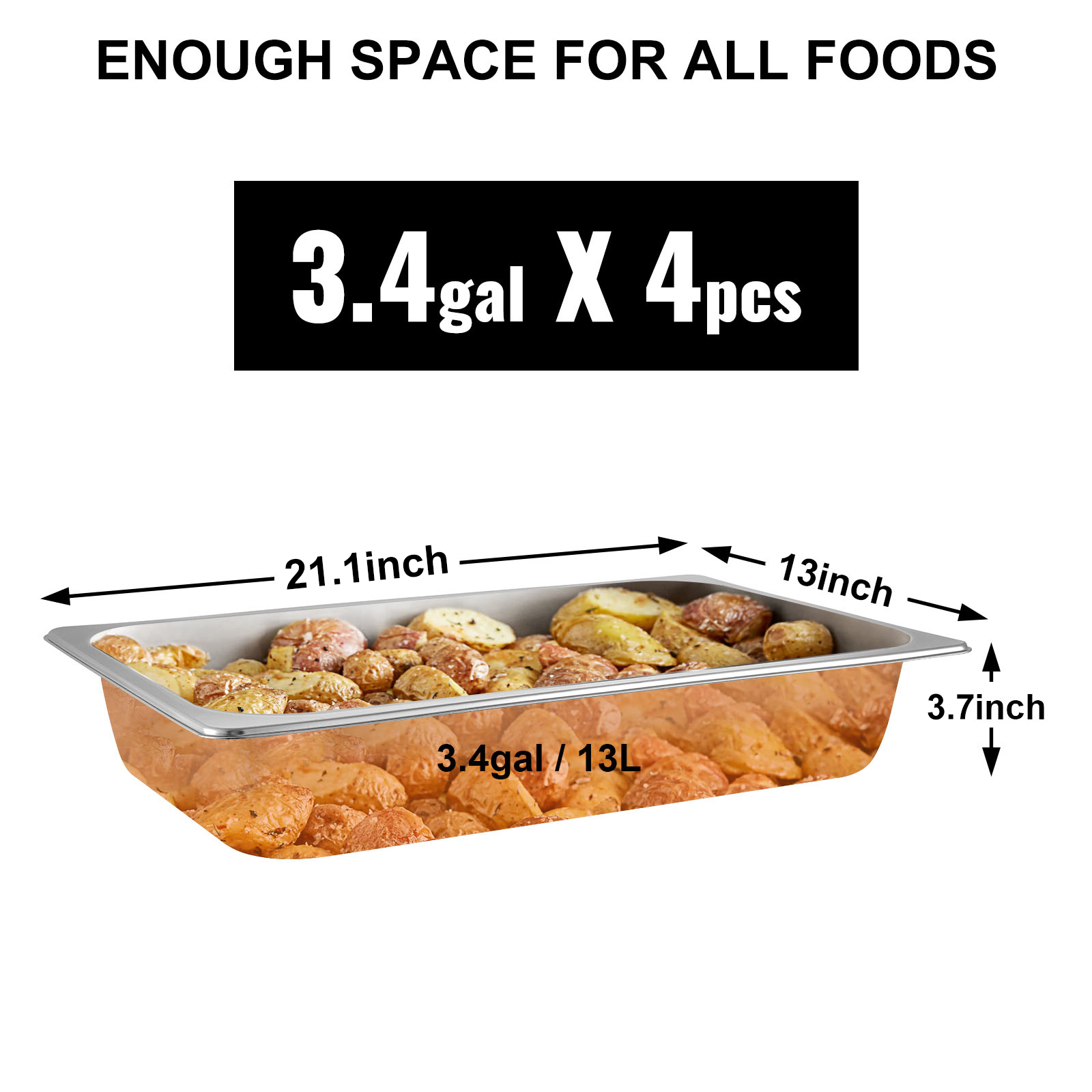 bac inox alimentaire,acier inoxydable,lot de 4