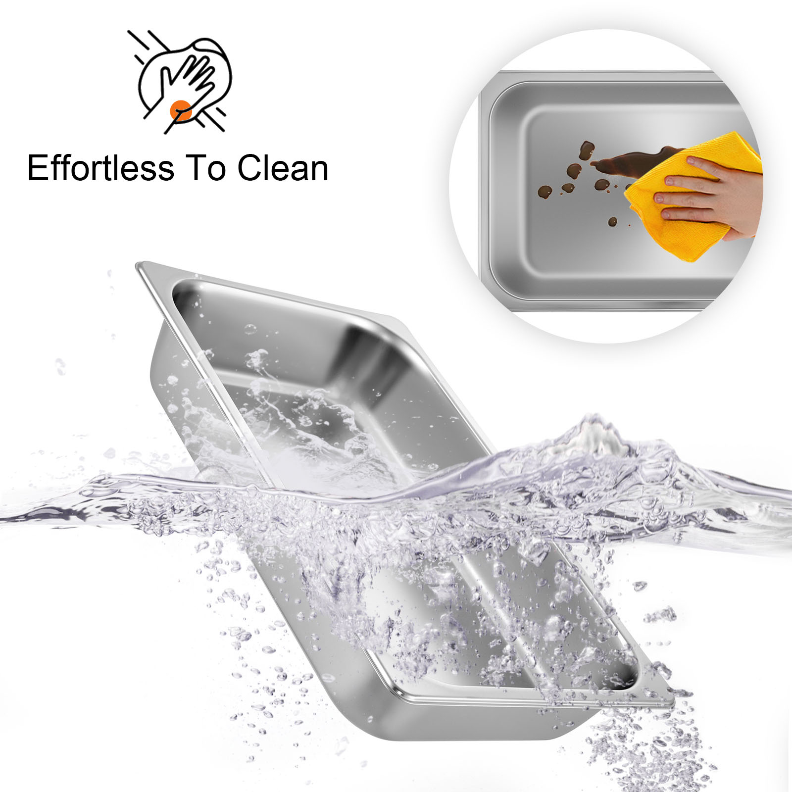 bac inox alimentaire,acier inoxydable,lot de 4