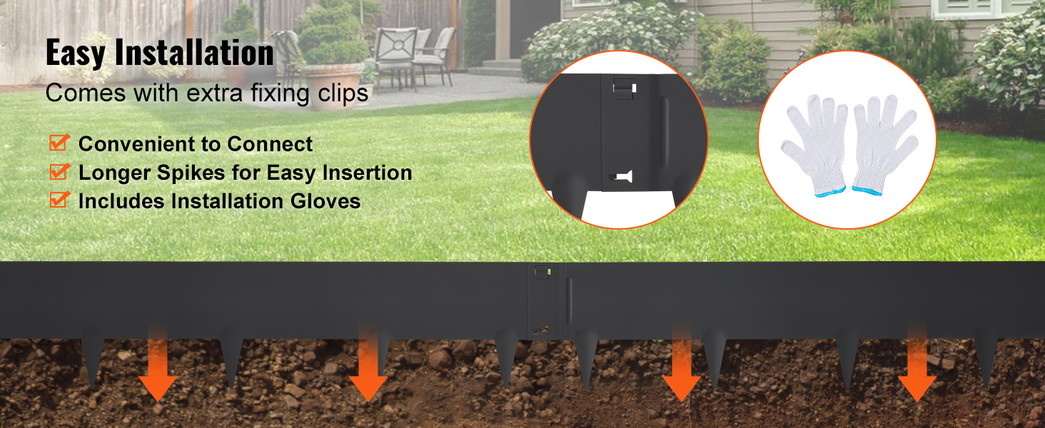 VEVOR Steel Landscape Edging, 5pack Steel Garden Edging Borders, 39" L