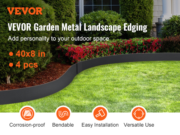 Vevor Vevor Steel Landscape Edging Pack Steel Garden Edging Borders L X H Strips