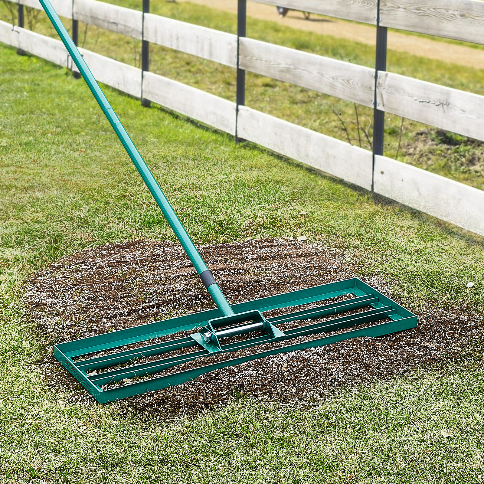 VEVOR Lawn Leveling Rake 48’’/30’’/36"x10" Level Lawn Tool with 78" Steel Handle - Imagen 22 de 38