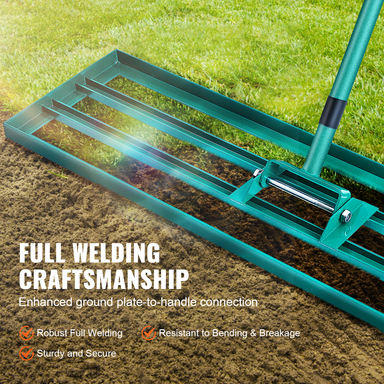 VEVOR Lawn Leveling Rake 48’’/30’’/36"x10" Level Lawn Tool with 78" Steel Handle - Imagen 31 de 38
