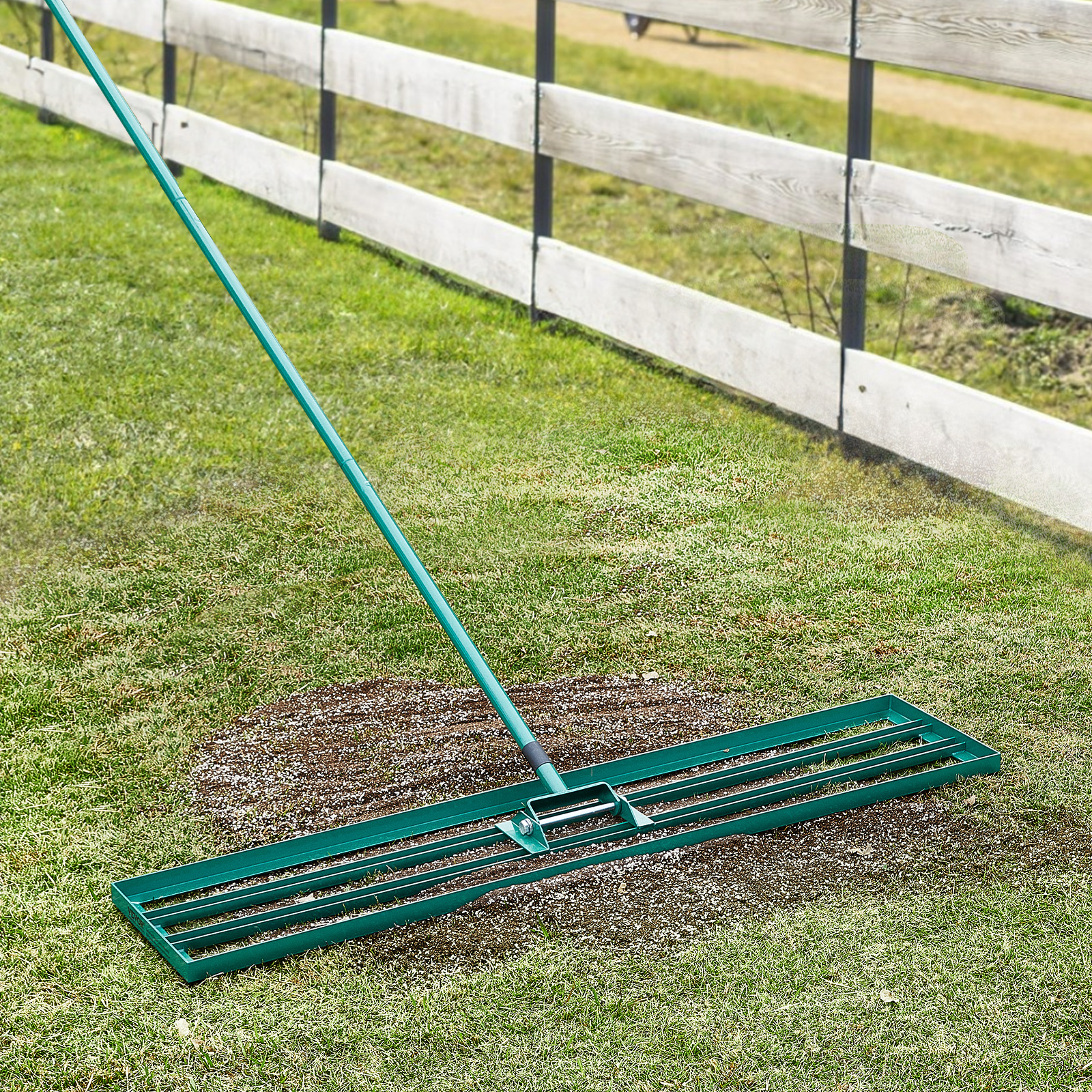 VEVOR Lawn Leveling Rake 48’’/30’’/36"x10" Level Lawn Tool with 78" Steel Handle - Imagen 10 de 38