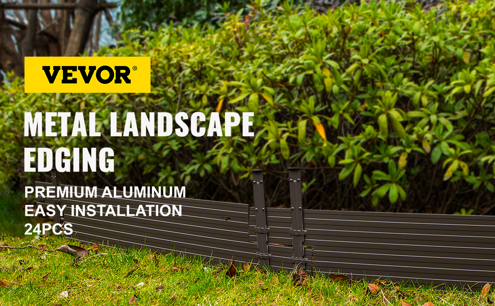 VEVOR Aluminum Landscape Edging, 24 PCS Metal Garden Edging, 78.7 ft