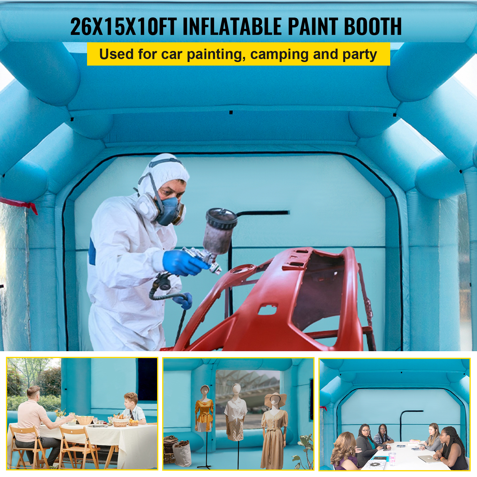 Inflatable Paint Booth Spray Booth Car Tent w/2 Blowers 5 Sizes For Choice - Picture 38 of 54