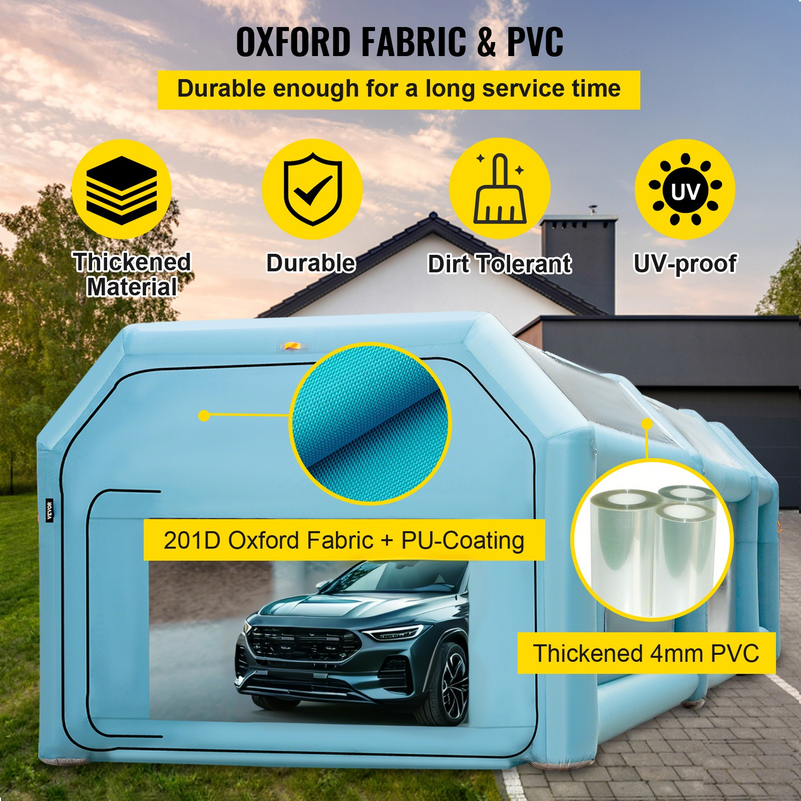 Inflatable Paint Booth Spray Booth Car Tent w/2 Blowers 5 Sizes For Choice - Picture 39 of 54