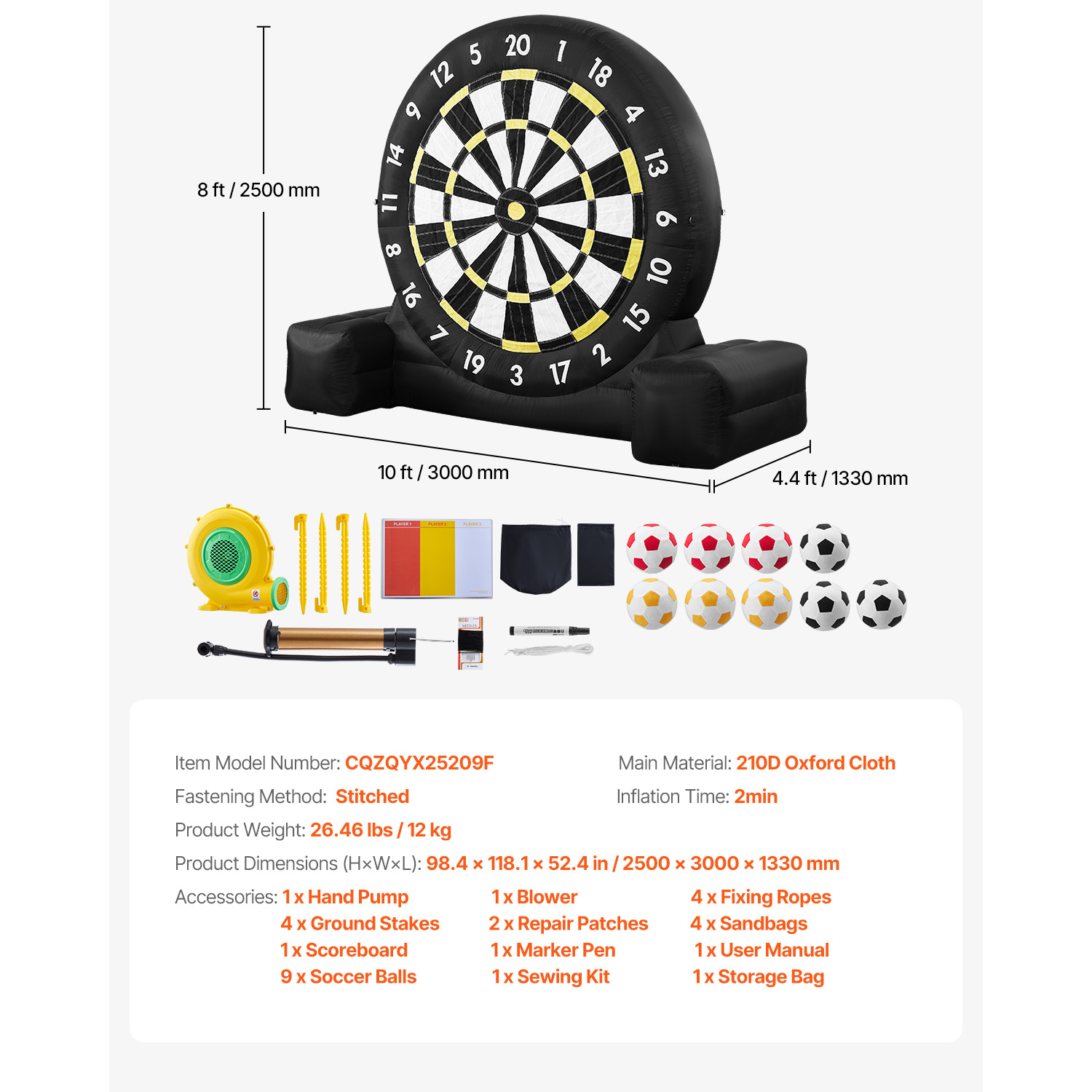 Uimoso Inflatable Soccer Dart Board