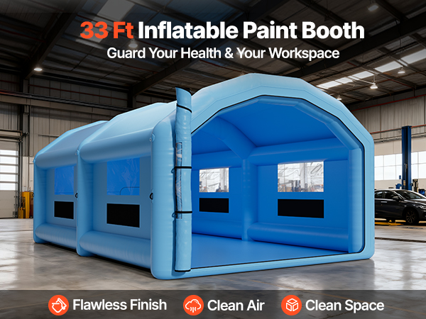 VEVOR Inflatable Paint Booth, 32.81 x 19.69 x 13.12 ft, Inflatable