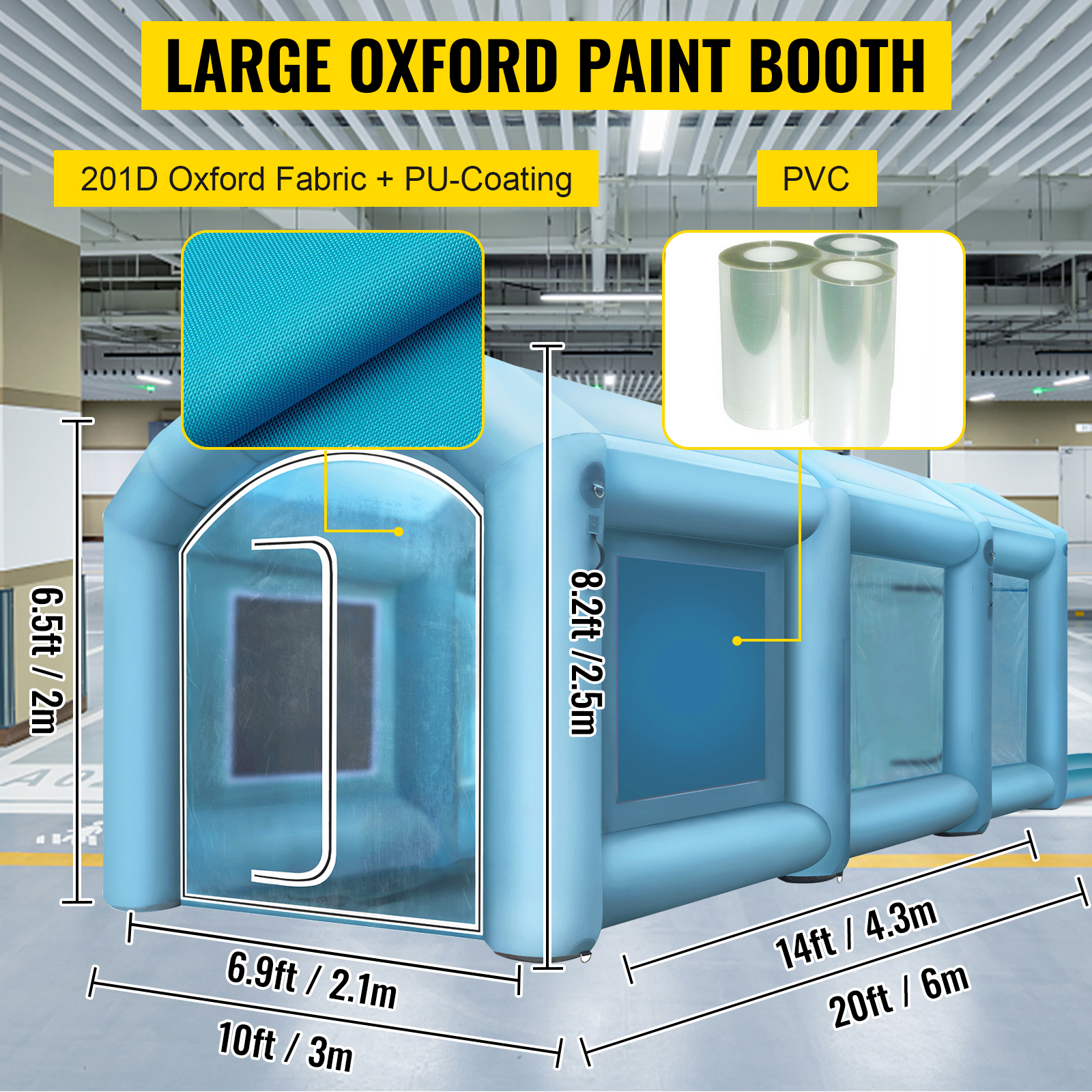 VEVOR Portable Inflatable Paint Booth, 26x15x10ft Inflatable Spray Booth,  Car Paint Tent w/Air Filter System & 2 Blowers, Upgraded Blow Up Spray  Booth Tent, Auto Paint Workstation, Car Parking Garage