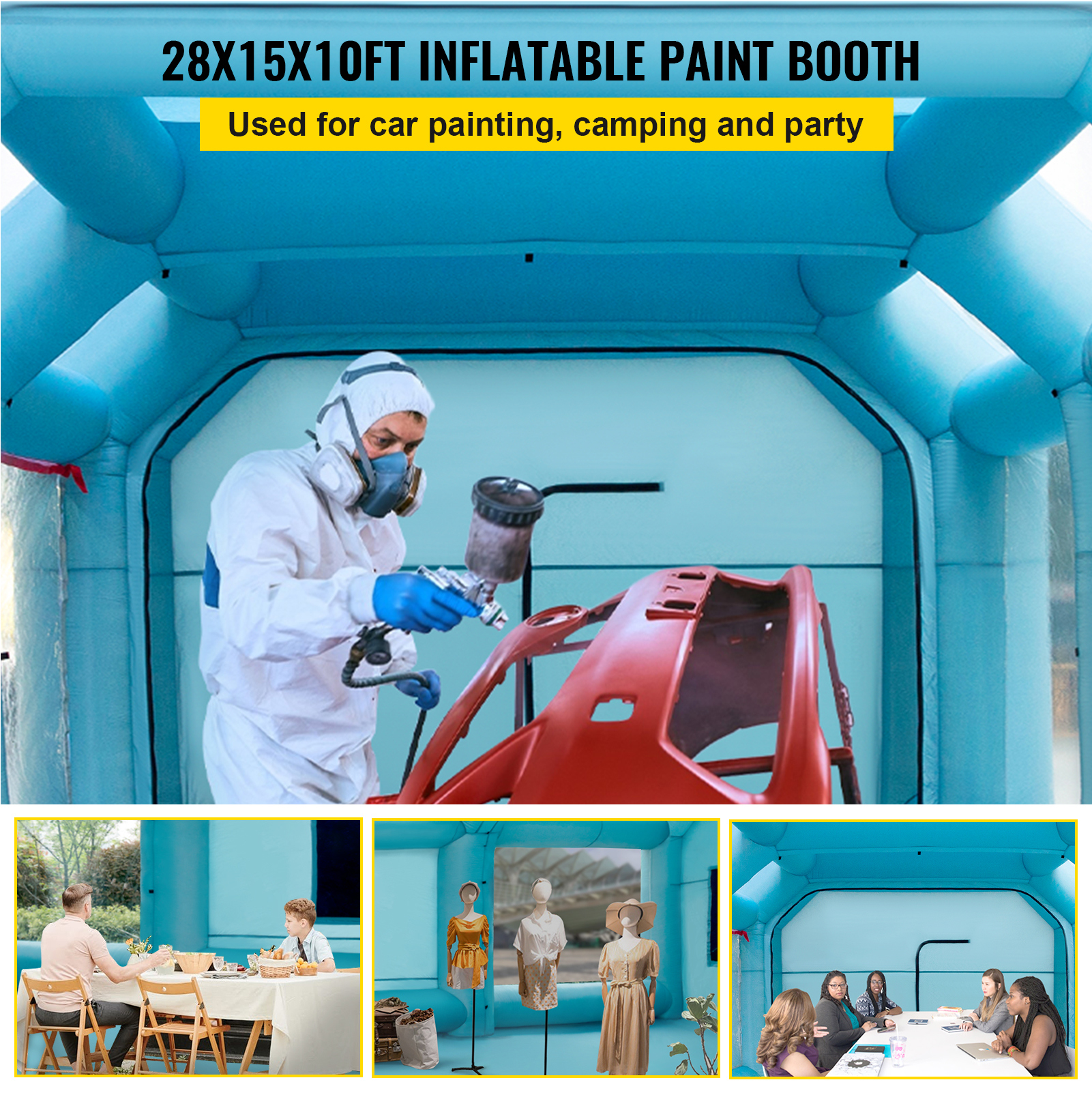 Inflatable Paint Booth Spray Booth Car Tent w/2 Blowers 5 Sizes For Choice - Picture 47 of 54