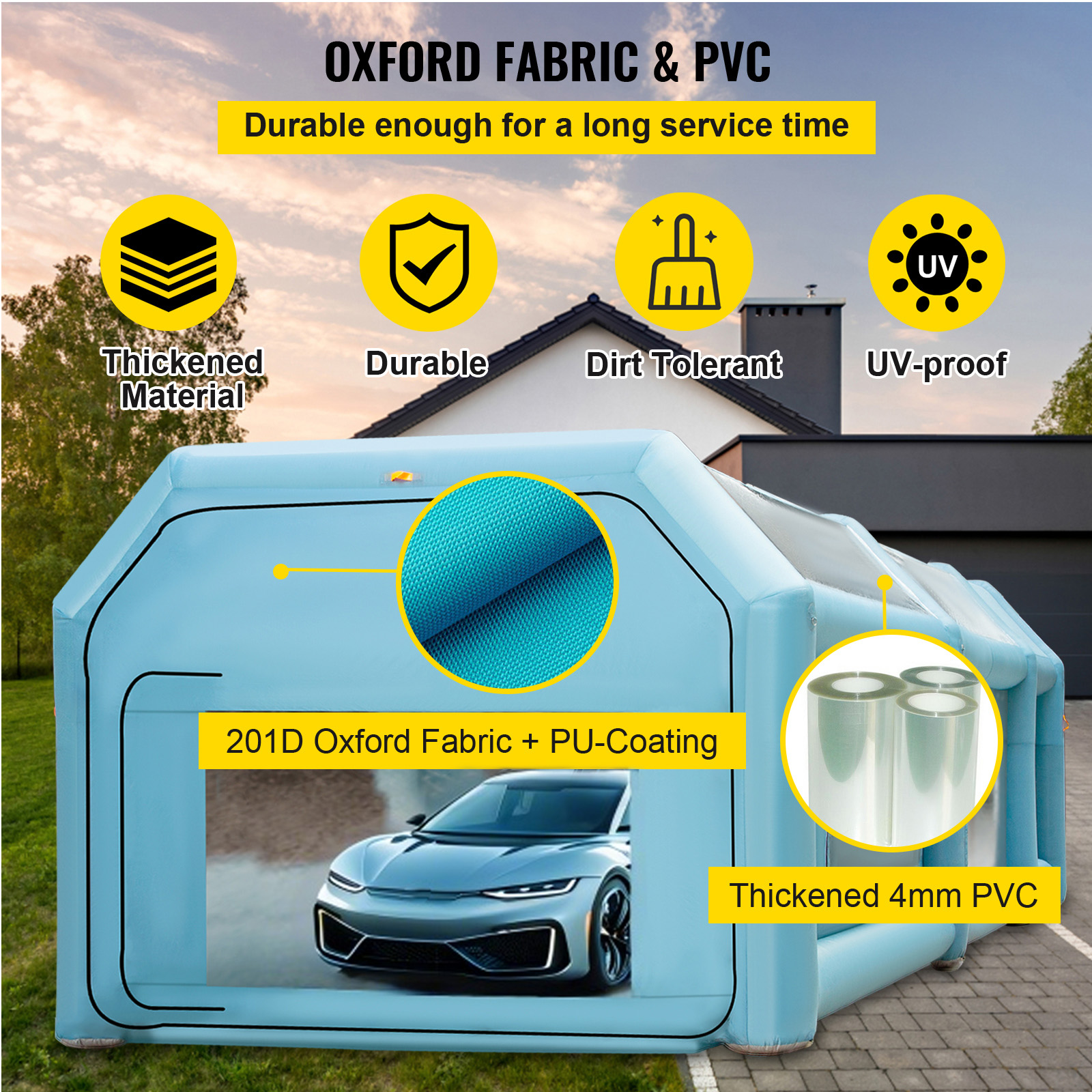 Inflatable Paint Booth Spray Booth Car Tent w/2 Blowers 5 Sizes For Choice - Picture 48 of 54