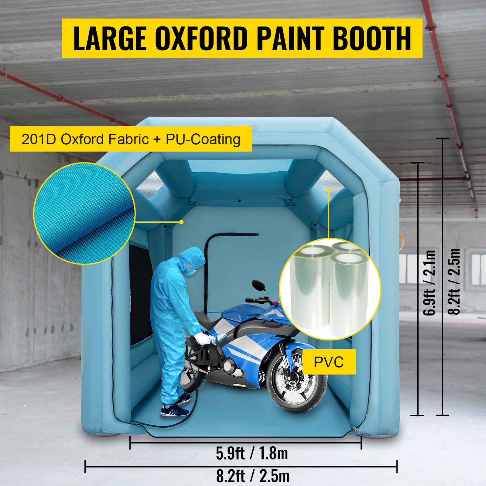 Inflatable Paint Booth 20 ft. x 13 ft. x 8.5 ft. Car Paint Tent w/Filter  and 2-Blowers for Car Parking Tent Workstation