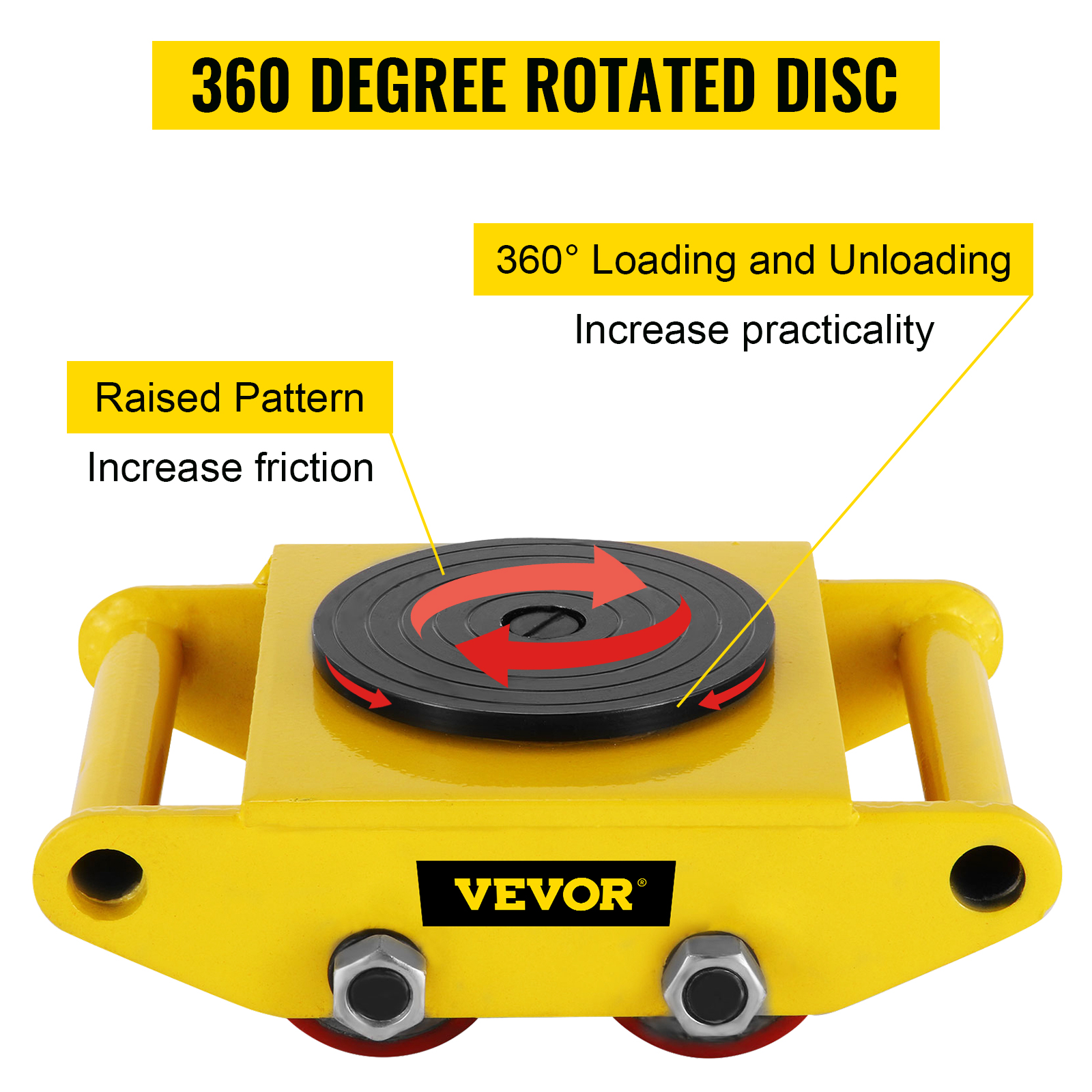 Details about   17600lbs 8T Machinery Mover 360° Swivel Rotation Cap Dolly Skate Heavy Equip RED 