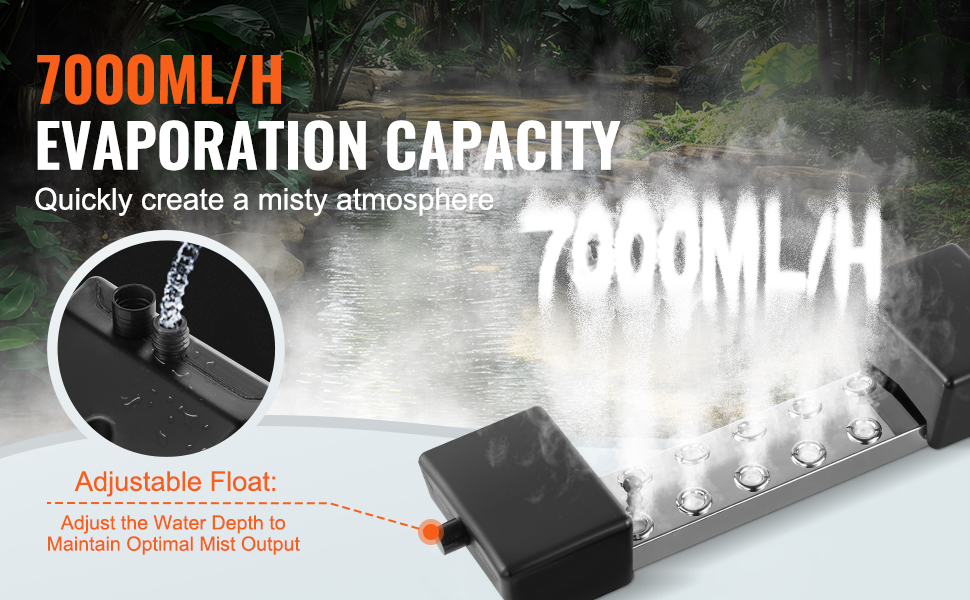 10 Head Ultrasonic Mist Maker Fogger Waterproof W/Bouy For